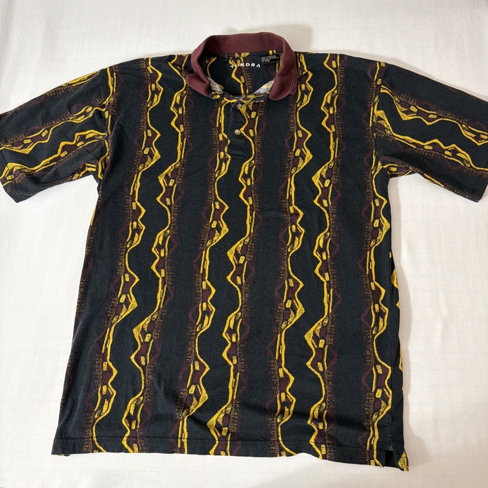 Vintage Tundra Canada Polo Shirt Men's Size Medium Coogi Style 100% Cotton Rare!